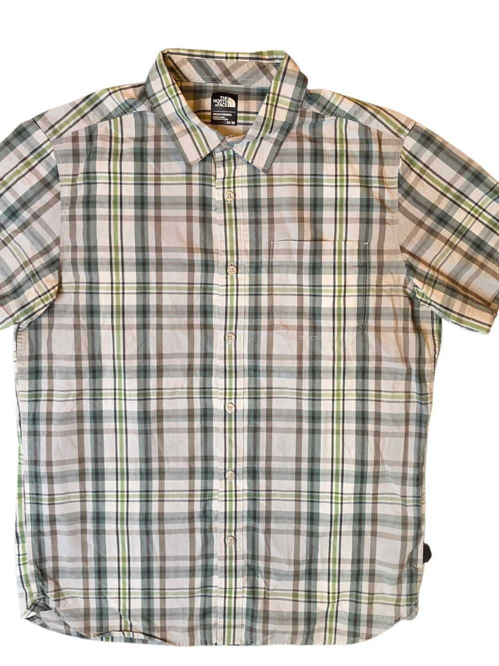 The North Face Men’s Green Plaid Button-Up Shirt Medium Gorpcore Outdoor Preppy
